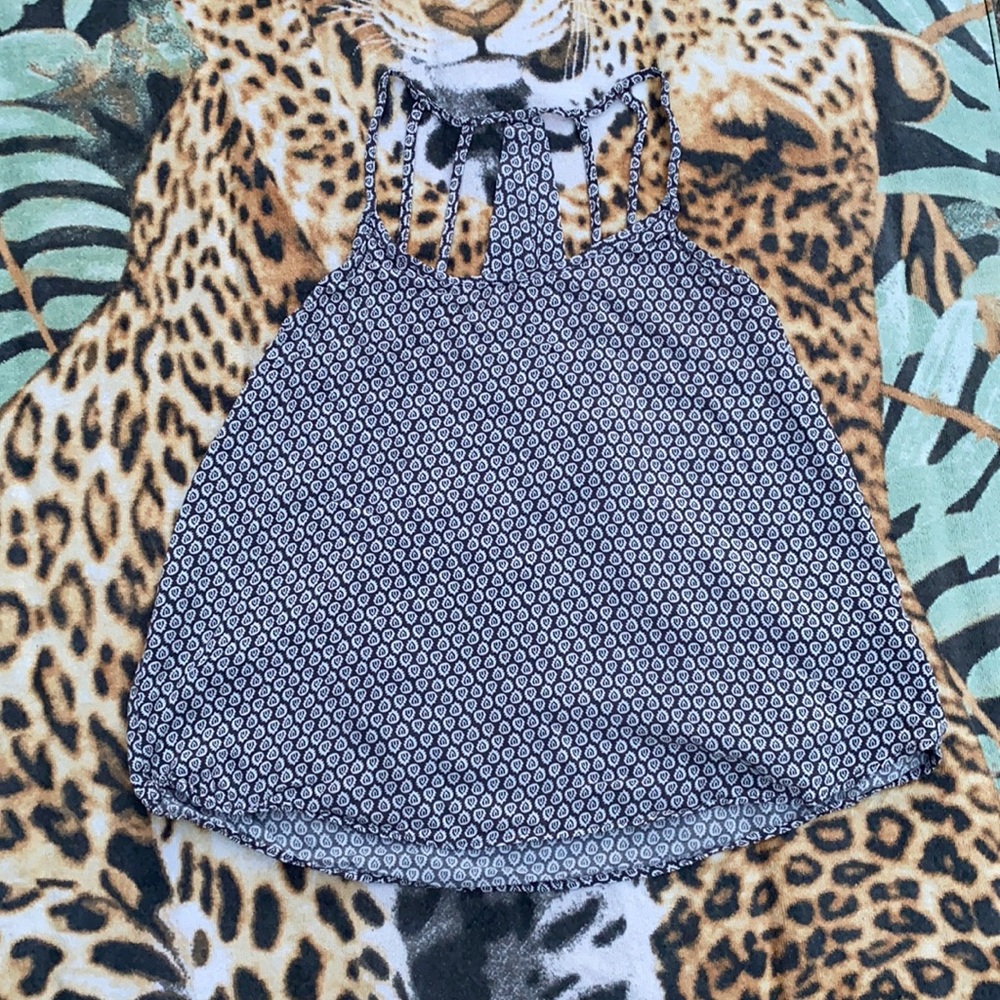 Printed Strappy Trapeze Top